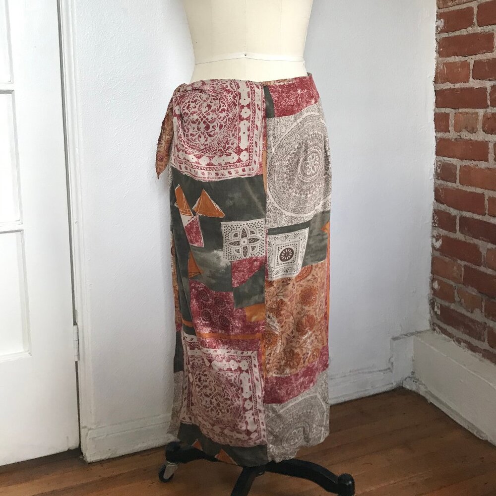 80's Side -Tie Midi Skirt
